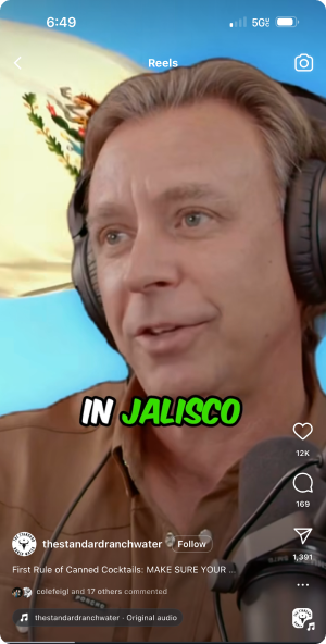 Man in podcast wearing headphones with Mexican flag and “In Jalisco” text overlay
